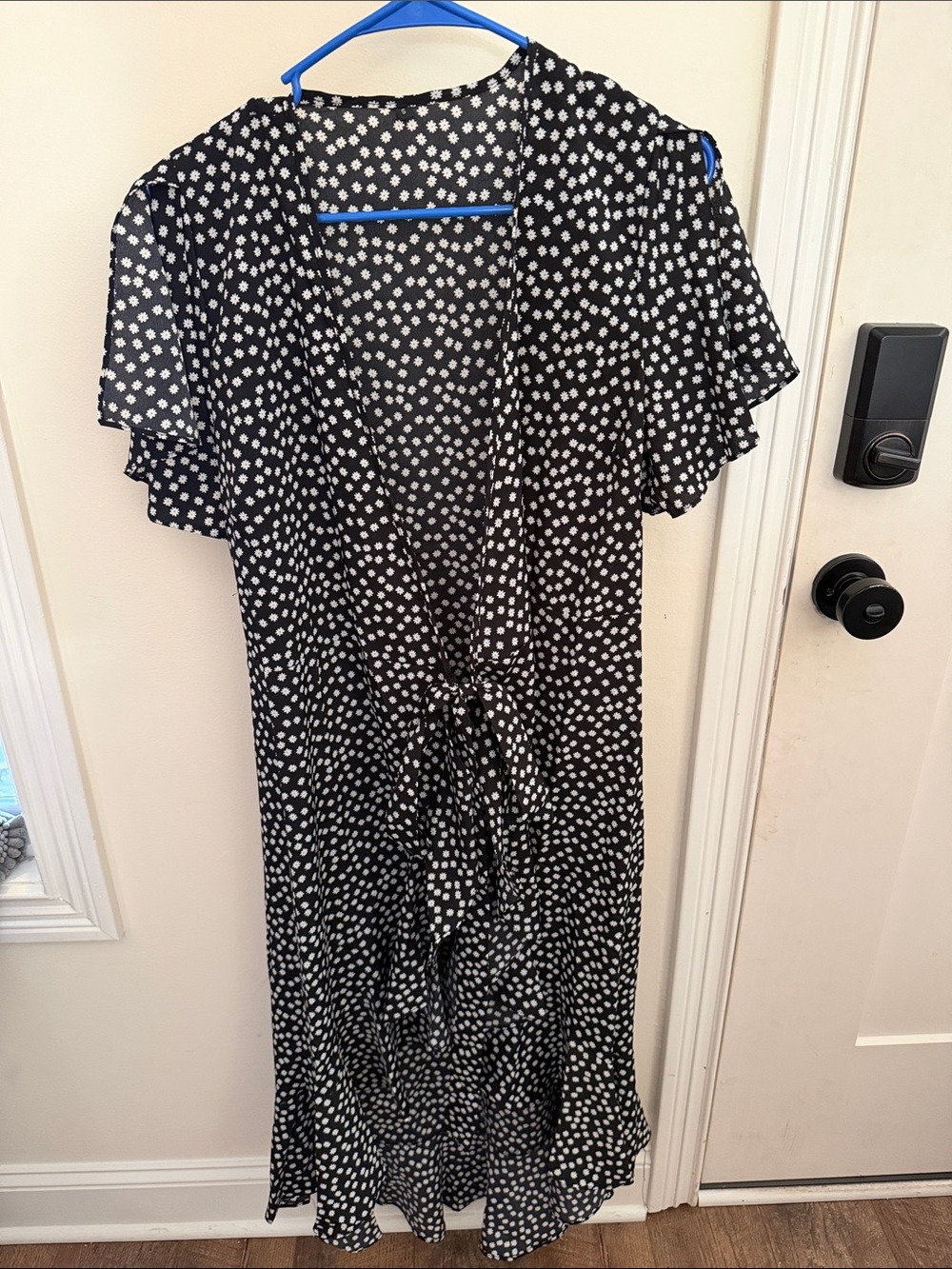 Black and White Polka Dot Tie-Front cover up
